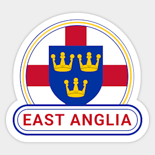 England History East Anglia Country Badge - East Anglia Flag Sticker